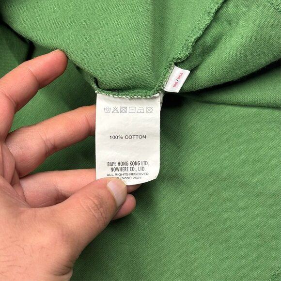 AAPE by A Bathing Ape T-Shirt Short Sleeve Green "AAPER" Large - Picture 9 of 12